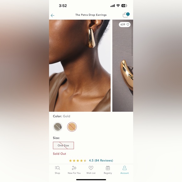 NWT Anthropologie Gold Petra drop earrings - Picture 5 of 9